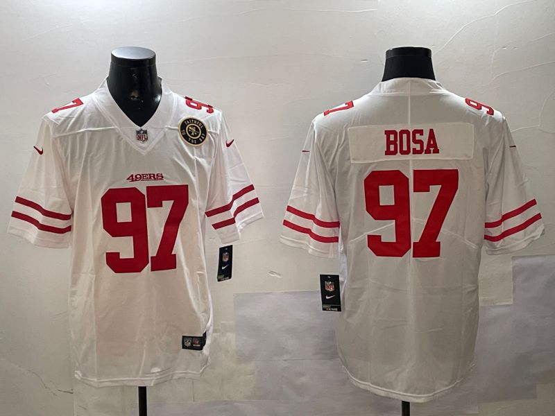 Men San Francisco 49ers #97 Bosa White Second generation 2024 Nike Limited NFL Jersey style 3
